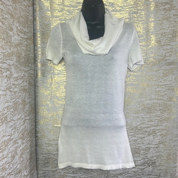 Tommy Hilfiger White Short Sleeve Cowlneck Sweater Top Size S - Picture 3 of 14